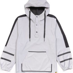 Men's Reflective Worldwide Hoodie Button - Reflective Silver (XS , S , M)